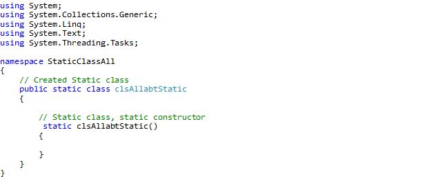 constructor in static class 